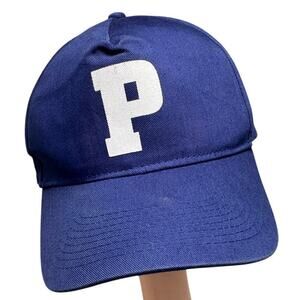 Vtg Initial Screenprinted P Hat Cap Snapback 90s Baseball Blue White Unisex Paul